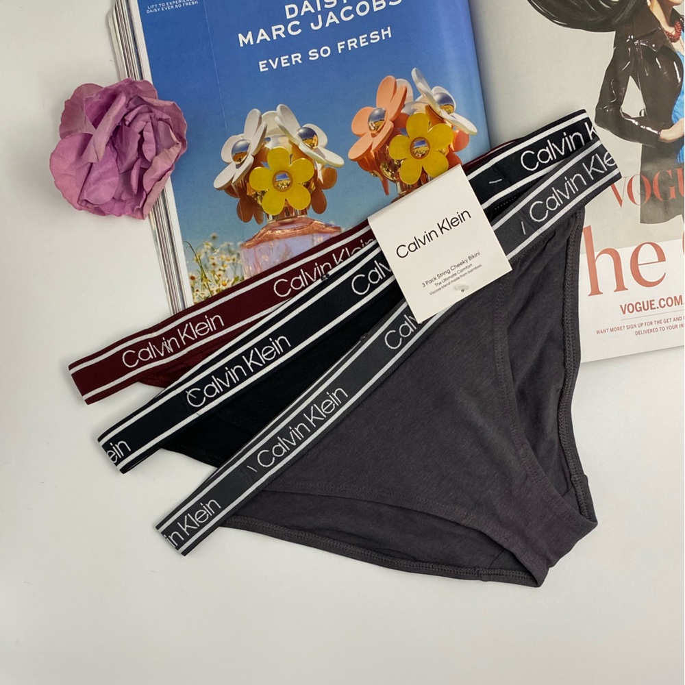 Calvin Klein Women Ultimate Comfort Cheeky String Bikini 3 Pack